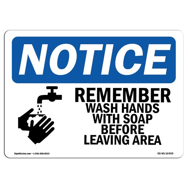 OSHA Sign Gown Gloves & Mask Required In This Room 18in X 12in Wall Graphic, 18" W, 12" H, Landscape